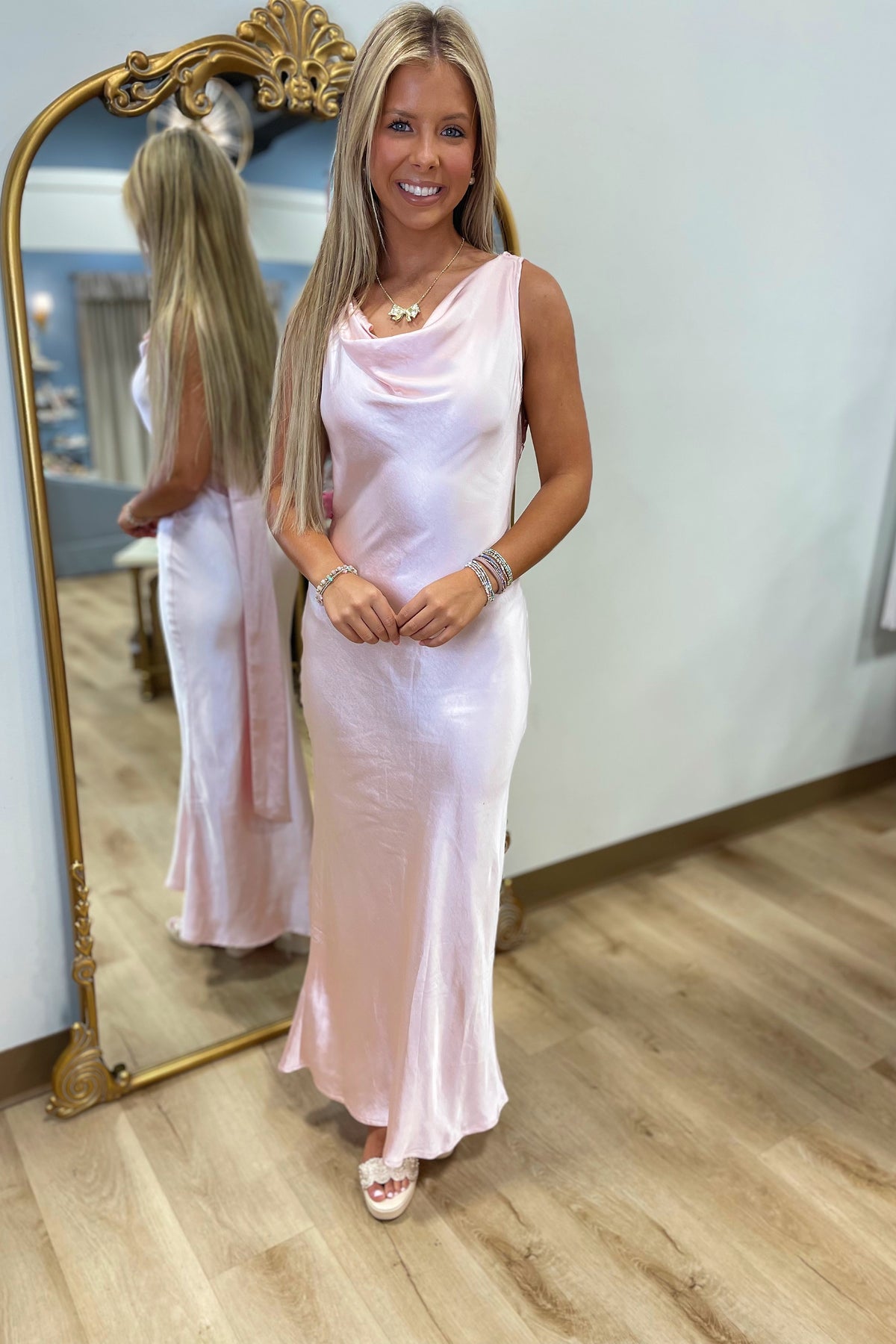 Glamour Grandeur Cowl Neck Maxi Dress