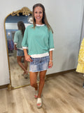 Picnic Parade Striped Top Green