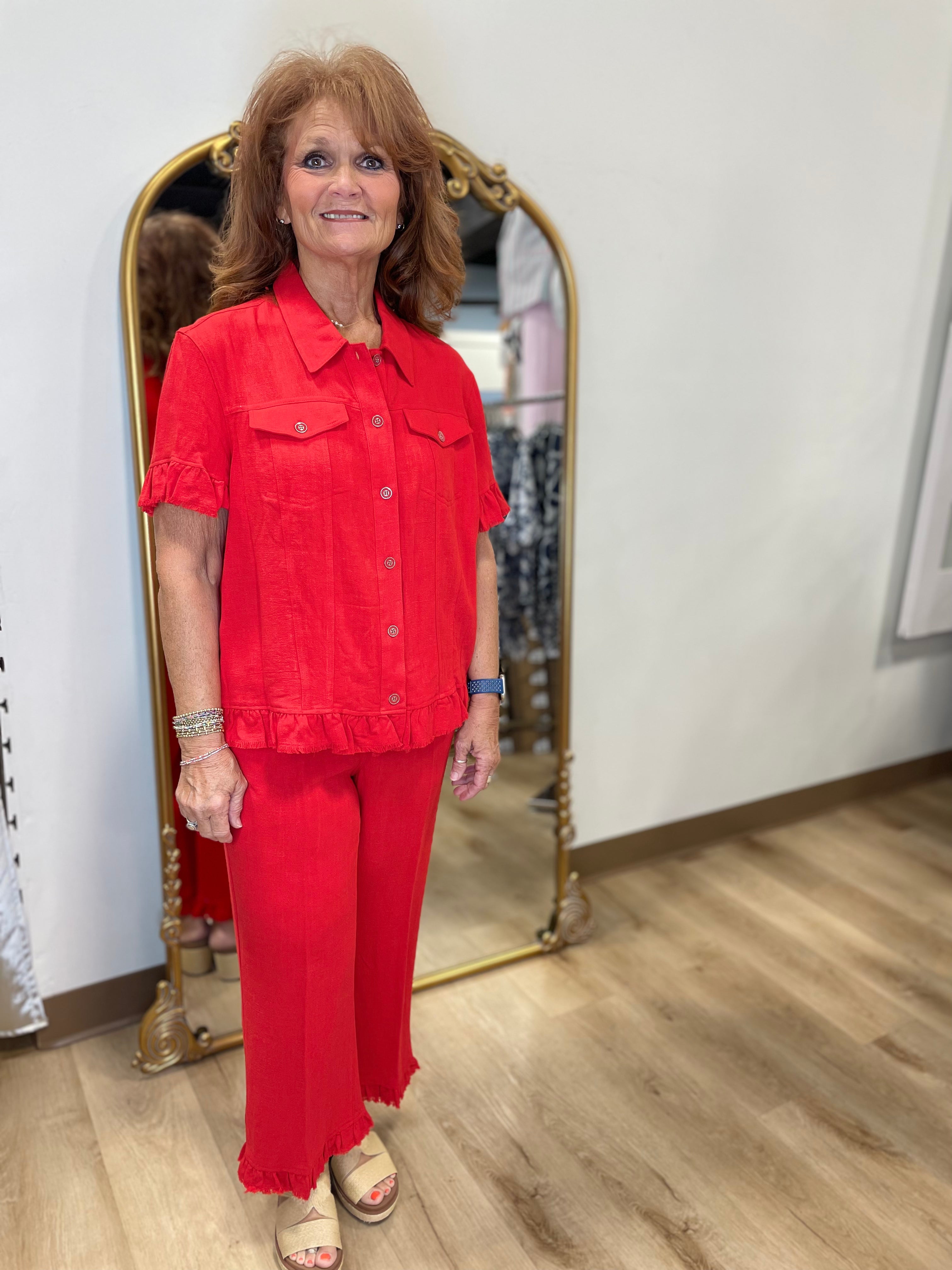 Multiples Drawstring Pant Poppy