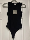 Sleeveless Round Neck Bodysuit Black