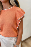 Season Ready Flutter Sleeve Sweater Orange