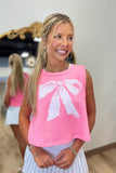 Bows Before Bros Cropped Tank Pink