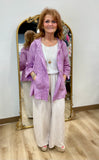 Tempo Paris Linen Hoodie Jacket Magneta