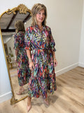 Boho Chic Geometric Print Shirt Dress Multi