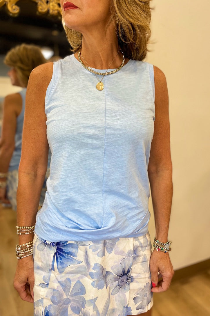Charlie B Tank w Twisted Hem Bluebell