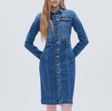 Bayeas Andrea LS Denim Shirt Dress Deep Sea