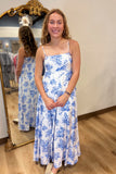 Melanie Floral Maxi Dress Blue