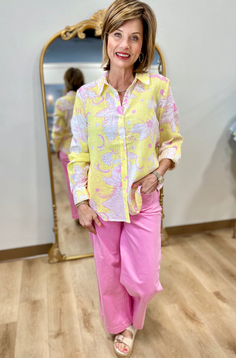 Charlie B Printed Shirt Lemonade