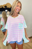 Stripe Spectrum Top Pink
