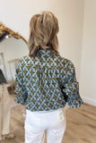 Boho Chic Printed Blouse Teal