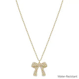 Pearl Dotted Bow Necklace