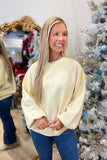 Weekend Wonder Contrast Seam Pullover Yellow