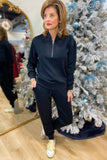 Softies Dreamtech  1/4 Zip Jogger Set Black