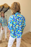 Color Burst Top Blue