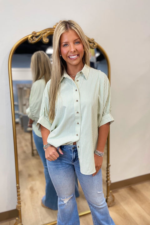 Everyday Ready Striped Blouse Green