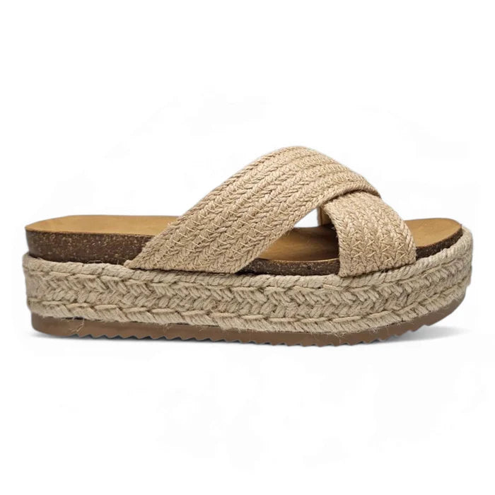 Yena Woven Strap Sandal Tan Jute