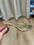 Fifi Minimal Strap Kitten Heel Sandals Gold