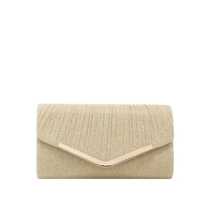 Pleated Glitter Clutch