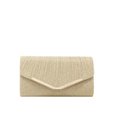 Pleated Glitter Clutch