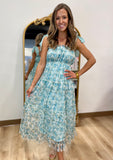 Floral Serenade Tiered Maxi Dress Sage