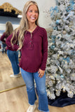 Ready for Layering Henley Maroon