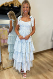 Sketched in Blue Maxi Dress