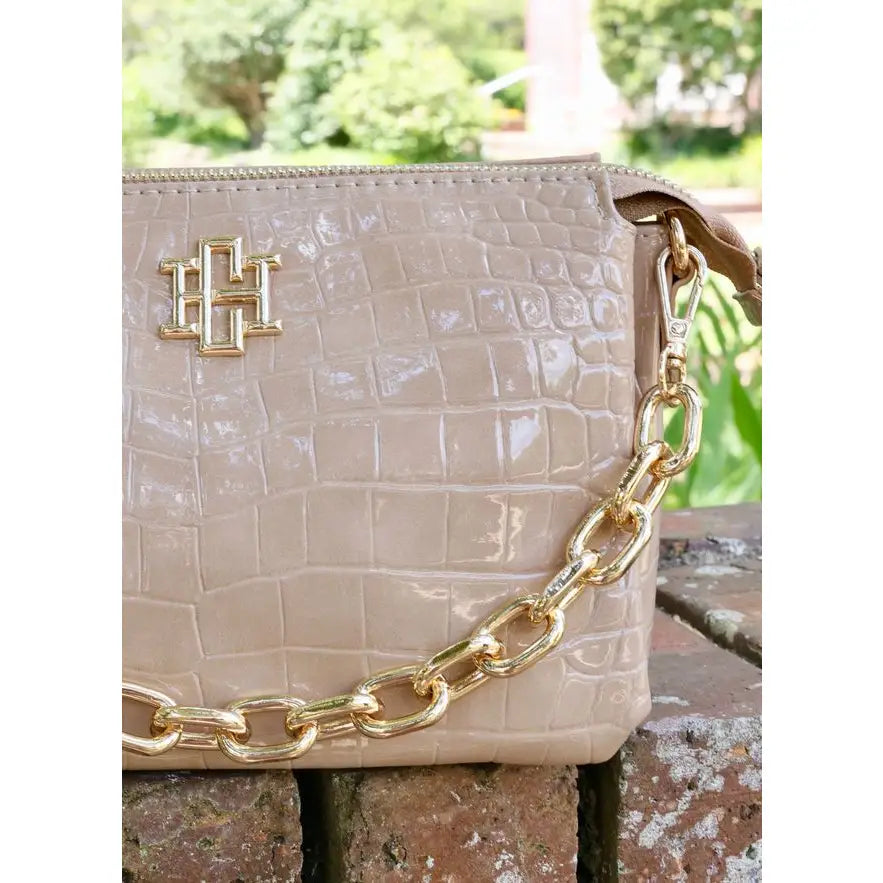 Jace Crossbody Taupe Patent