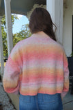 November Skies Rainbow Turtleneck Sweater Orange/Pink