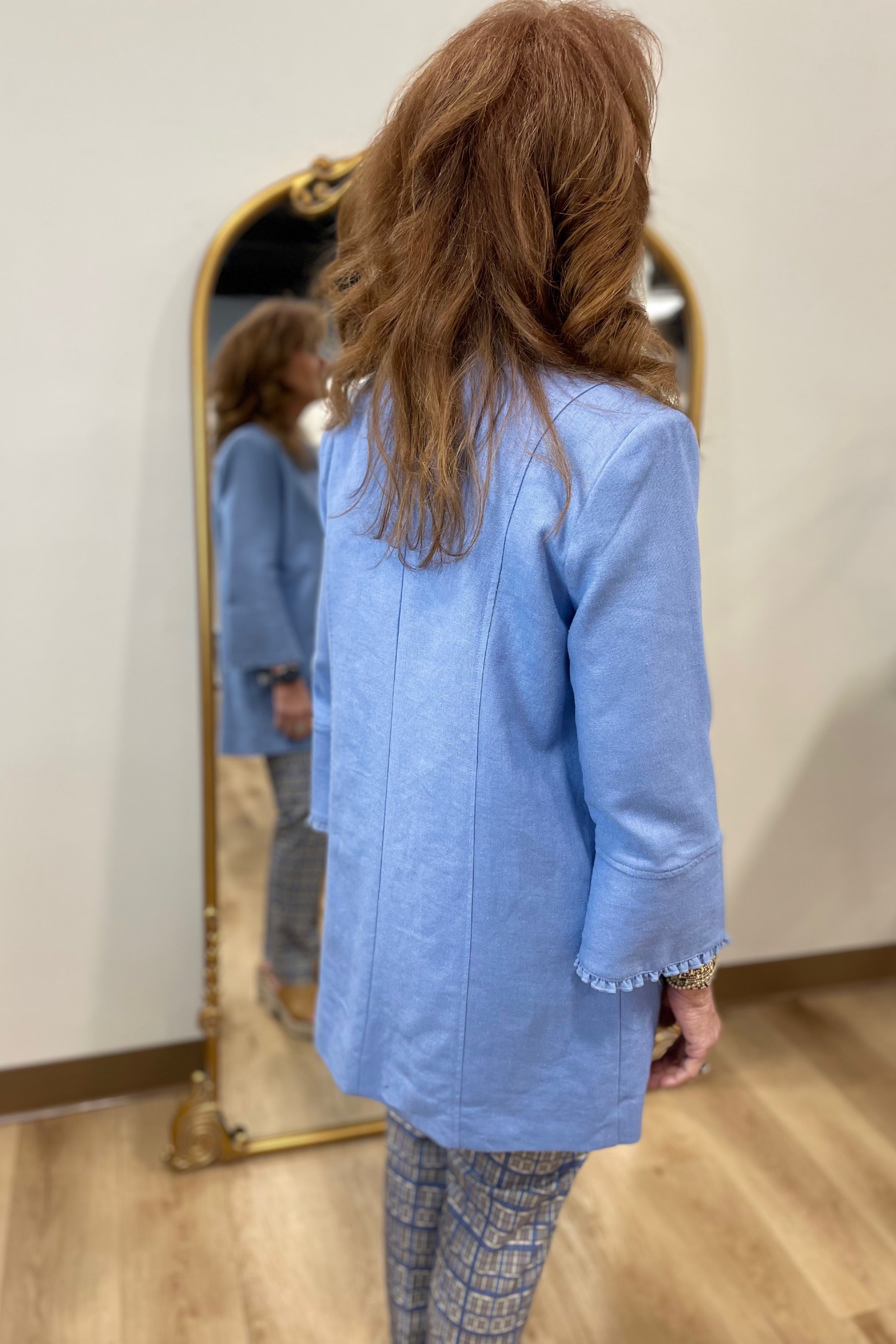 Multiples Stand Collar Lined Jacket Cornflower