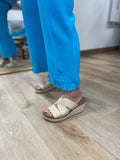 Multiples Drawstring Waist Pant Turquoise