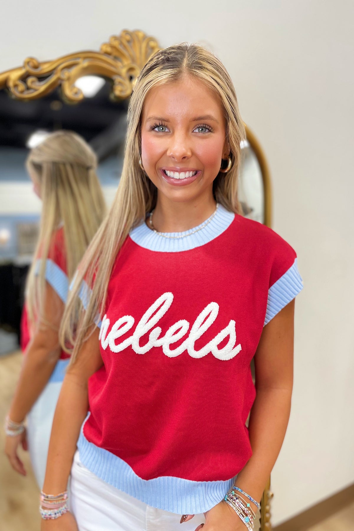 Rebels Script Sweater Vest Red