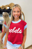 Rebels Script Sweater Vest Red