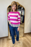 Renuar Striped Sweater Mulberry