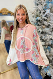 Floral Symphony Hoodie Salmon