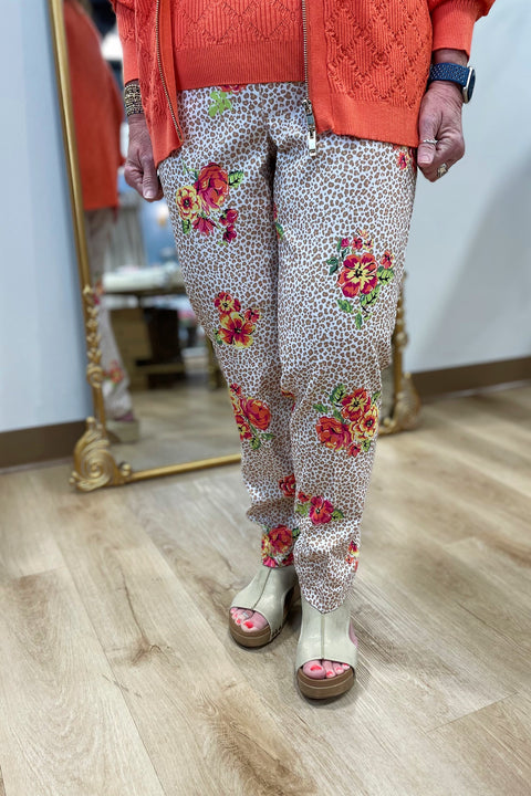 Multiples Pull On Print Pant Floral