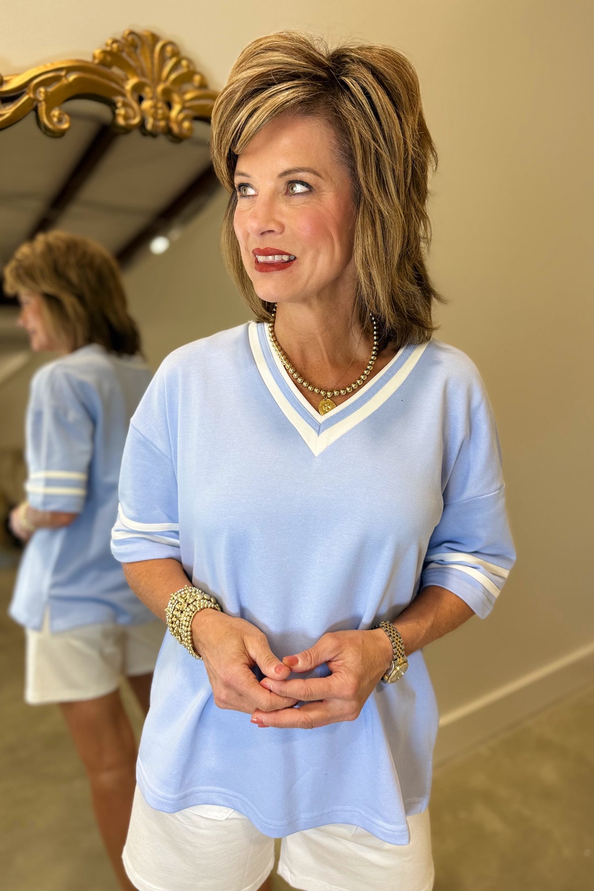 Sporty Smart Top Light Blue