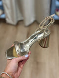 Jasmine Ankle Strap Heel Gold