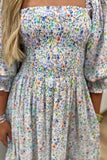 Karlie Floral Smock Maxi Dress White