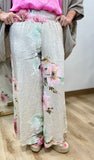 Tempo Paris Floral Palazo Pants Beige