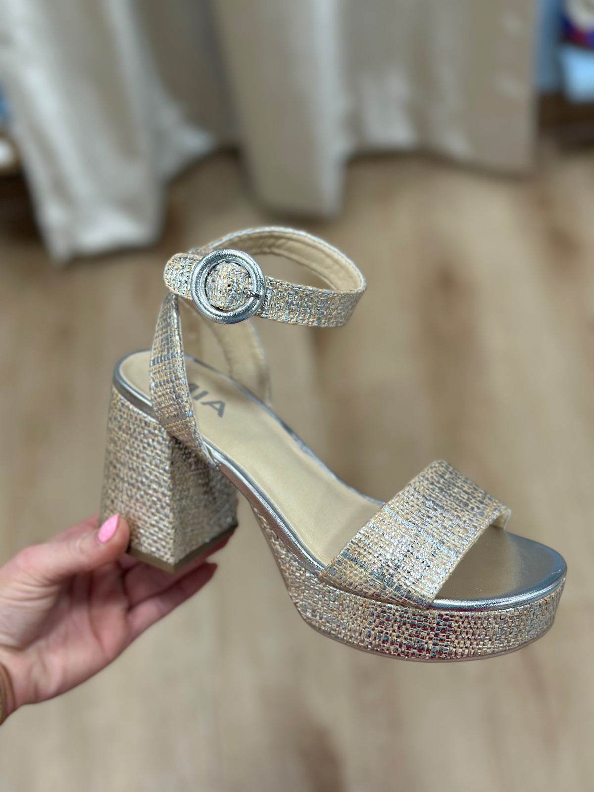 Mia Renee Platform Sandal Silver