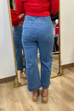 Patch Pocket Straight Leg Denim Pant