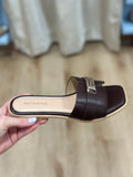 Kallen Slide Sandal w Buckle Brown