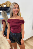 Callie Cowl Neck Tank Maroon