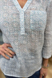 Charlie B Printed Gauze Blouse Tiles