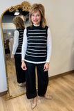 Charlie B Striped Sweater Vest Black