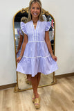Simple Sunday Contrast Piping Dress Lilac