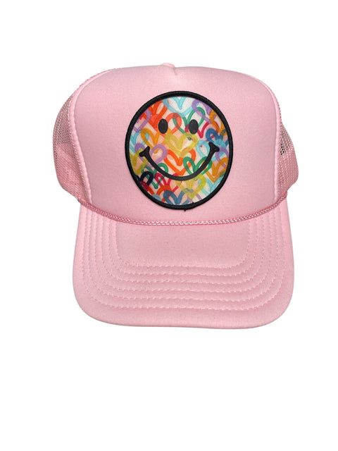 MK Decker Smiley Trucker Hat Pink