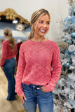 Another Love Ruby Pink Acid Wash Sweater