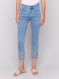 Charlie B Embroidery Cuff Pant Pale Blue