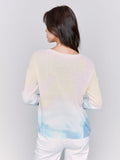 Charlie B Printed V Neck Sweater Tie Dye